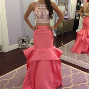 Coral 2 Piece Prom/ Pageant Gown